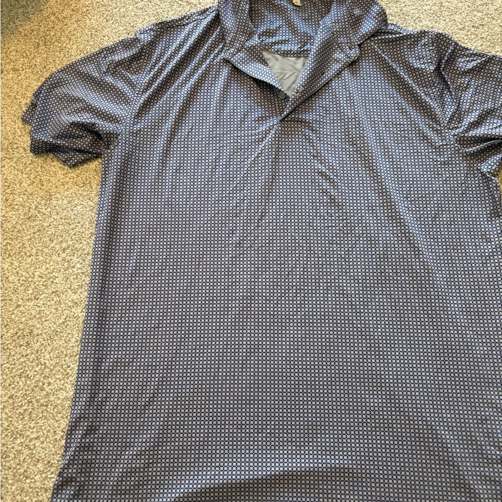 Peter Millar Navy Microdot Short Sleeve Polo